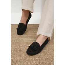 Mio Gusto Hazel Siyah Renk Püsküllü Kadın Loafer