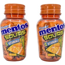 Perfetti Mentos Sours Şekersiz Tatlandırıcılı C Vitaminli Portakal Aromalı Tablet Şekerleme 49GR x 2 Adet