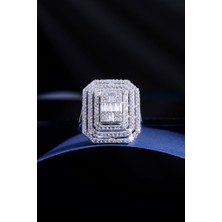 Innuendo Jewelry 925 Ayar Gümüş Baget Taşlı Çok Katmanlı Kadın Yüzük