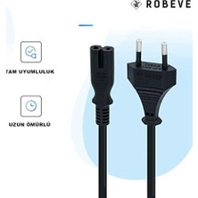 Ps3 / Ps4 / Ps5 / Xbox Series S-X Uyumlu Güç Kablosu 1.5 Metre 2pin Güç Kablosu Projeksiyon - Monitör - Tv 2pin Güç Kablosu