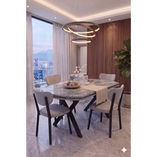 Avenza Living Nova Serisi Modern Yemek Masası Takımı - 4 Kişilik Salon & Mutfak Seti - Renk Seçenekli