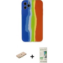 Pileli Store Pilelistore™ iPhone 11 Pro Kılıf Yadigar Çizgi - Siyah 20D Premium Cam Ekran Koruyucu + Renkli Kamera Lens Koruma Cam - Pe