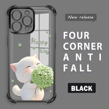 HONTINGA iPhone 16 Pro Max ile Uyumlu Şeffaf Kılıfı Düşüme Önleyici Basitlik Anti Düşme Kamera Korumali Kedi Desen Yumuşak Silikon Telefon Kılıfı Kadın ve Erkek Için Uygundur K3-0040