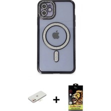 İlk El Grup Pilelistore™ iPhone 11 Kılıf Zirve Doku Prime - Siyah Buffer Cam Ekran Koruyucu + Renkli Kamera Lens Koruma Cam - Yl
