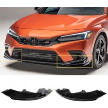 Akmanora Honda Civic Fe1 2022 ve Sonrası Uyumlu Ön Tampon Aero Flap Piano Black 2 Parça
