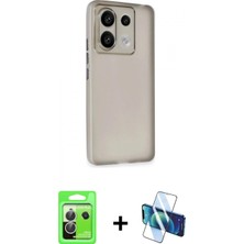 Pileli Store Pilelistore™ Redmi Note 13 Pro 5g Kılıf Atlas Minimal Prime - Siyah 3D Antistatik Seramik Nano Ekran Koruyucu + Raze Metal Kamera Lens - Gs