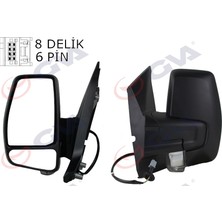 GVA Depomix Diş Dikiz Aynasi Sol Transit Custom V362 12 Elektirikli Isitmali Desenli Sinyalli Konveks VM-6325RHL 1766580-683BL5JA6
