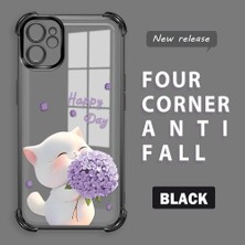 HONTINGA iPhone 11 ile Uyumlu Şeffaf Kılıfı Düşüme Önleyici Basitlik Anti Düşme Kamera Korumali Kedi Desen Yumuşak Silikon Telefon Kılıfı Kadın ve Erkek Için Uygundur K3-0041