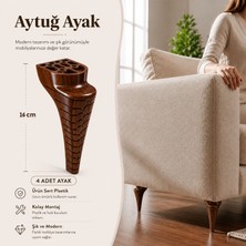 Badem10 Aytuğ Lazio Ahşap Mobilya Ayağı 16 cm 4 Adet Modern Kanepe Koltuk Dolap Sehpa Ayağı Seti