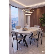 Avenza Living Nova Serisi Modern Yemek Masası Takımı - 4 Kişilik Salon & Mutfak Seti - Renk Seçenekli