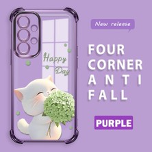 HONTINGA Samsung Galaxy A33 5g ile Uyumlu Şeffaf Kılıfı Düşüme Önleyici Basitlik Anti Düşme Kamera Korumali Kedi Desen Yumuşak Silikon Telefon Kılıfı Kadın ve Erkek Için Uygundur K3-0040