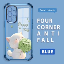 HONTINGA Samsung Galaxy A52S 5g ile Uyumlu Şeffaf Kılıfı Düşüme Önleyici Basitlik Anti Düşme Kamera Korumali Kedi Desen Yumuşak Silikon Telefon Kılıfı Kadın ve Erkek Için Uygundur K3-0040