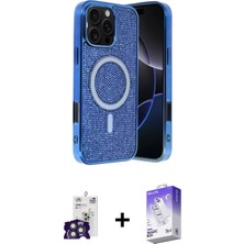 Pileli Store Pilelistore™ iPhone 16 Pro Max Kılıf Eksen Çizgi - Siyah Bilvis 5in1 3D Magic Cam Ekran Koruyucu + Bilvis Titan Kamera Lens - Tmgı