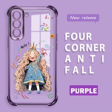 HONTINGA Samsung Galaxy S21 Fe 5g ile Uyumlu Şeffaf Kılıfı Düşüme Önleyici Basitlik Anti Düşme Kamera Korumali Sevimli Kız Desen Yumuşak Silikon Telefon Kılıfı Kadın ve Erkek Için Uygundur K3-0038
