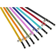Esranın Dünyası Çıngıraklı Kadife Kedi Tasma, 30 cm Uzunlukta, Sarı Renk