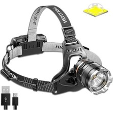 Esranın Dünyası Peak PS-8002 Sensörlü Zoomlu Fesyonel 3000 Lümen X50 LED Usb'li Şarjlı Kafa Lambası          [ A+++]