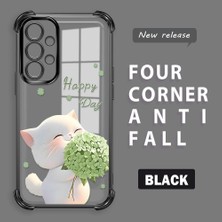 HONTINGA Samsung Galaxy A33 5g ile Uyumlu Şeffaf Kılıfı Düşüme Önleyici Basitlik Anti Düşme Kamera Korumali Kedi Desen Yumuşak Silikon Telefon Kılıfı Kadın ve Erkek Için Uygundur K3-0040