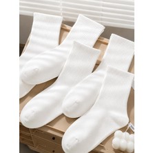 Sky Socks 8'li Ekonomik Paket Beyaz Pamuklu Unisex Tenis Çorap Seti