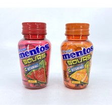Perfetti Mentos Sours Şekersiz Tatlandırıcılı C Vitaminli Çilek ve Portakal Aromalı Tablet Şekerleme 49GR x 2 Adet
