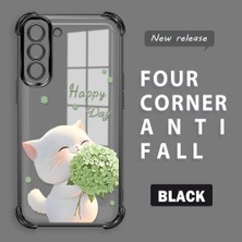 HONTINGA Samsung Galaxy S21 Fe 5g ile Uyumlu Şeffaf Kılıfı Düşüme Önleyici Basitlik Anti Düşme Kamera Korumali Kedi Desen Yumuşak Silikon Telefon Kılıfı Kadın ve Erkek Için Uygundur K3-0040