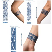 Airbrush Tattoo Kadın Modelleri 3 Adet Birden Yarı Kalıcı Şerit Bant Aylık Geçici Dövmeler