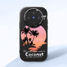 HONTINGA Vivo X300 ile Uyumlu Kılıfı Kamera Korumalı Düşüme Önleyici Basitlik Siyah Yumuşak Silikon Telefon Kılıfı Manzara Desenli K4-0046
