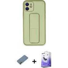 Pileli Store Pilelistore™ iPhone 12 Kılıf Akış Doku - Siyah Bilvis 5in1 5d Magic Hayalet Cam Ekran Koruyucu + Metal Kamera Lens Koruma Cam - Akyl