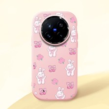 HONTINGA Vivo X200 Pro ile Uyumlu Kılıfı Kamera Korumalı Düşüme Önleyici Basitlik Pembe Yumuşak Silikon Telefon Kılıfı Köpek Desenli K4-0040