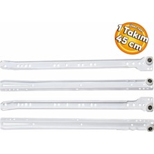 Yeniler ÇK45 Dolap Şifonyer Eşsiz Çekmece Kızağı 45 cm Beyaz Çekmece Rayı 1 Takım