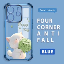 HONTINGA Xiaomi Redmi Note 14 4g ile Uyumlu Şeffaf Kılıfı Düşüme Önleyici Basitlik Anti Düşme Kamera Korumali Kedi Desen Yumuşak Silikon Telefon Kılıfı Kadın ve Erkek Için Uygundur K3-0040