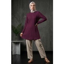 Sefa Merve Fırfır Detaylı Tunik 0507-06 Mor