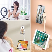 Hereveoyuncak Masa Üstü Tablet ve Telefon Tutucu Plastik Aparatt Beyaz Telefon Standı
