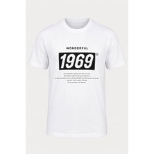 Trender Baskı Süpreme Beyaz Erkek T-Shirt 226-22 1969