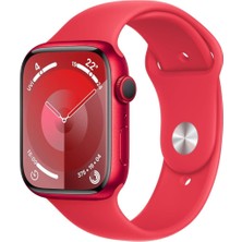 Apple Watch Series 9 Gps 45MM Alüminyum Kasa ve Kırmızı Spor Kordon Akıllı Saat Teşhir (Açıklamayı Okuyunuz)