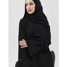 Kadeem Giyim Zalina Şal Abaya Takım - Siyah