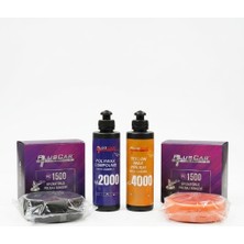 Plus Car Pluscar 2 Süngerli Kusursuz Bitiş Uygulama Seti: As 2000 Hare Giderici + As 4000 Boya Koruma (2X250 Ml) ve Pc 1500 Süngerler