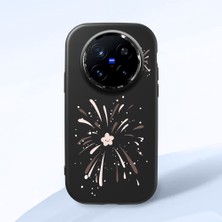 HONTINGA Vivo X200 Pro ile Uyumlu Kılıfı Kamera Korumalı Düşüme Önleyici Basitlik Siyah Yumuşak Silikon Telefon Kılıfı Fişek Desenli K4-0038