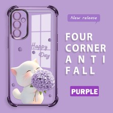 HONTINGA Samsung Galaxy M23 5g ile Uyumlu Şeffaf Kılıfı Düşüme Önleyici Basitlik Anti Düşme Kamera Korumali Kedi Desen Yumuşak Silikon Telefon Kılıfı Kadın ve Erkek Için Uygundur K3-0041