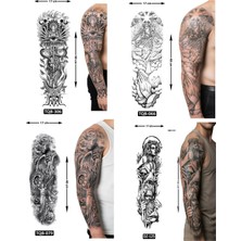 Airbrush Tattoo Inanç Tarz 4 Adet Birden Tam Kol Kaplama 1 Hafta Kalıcı Geçici Dövme Seti