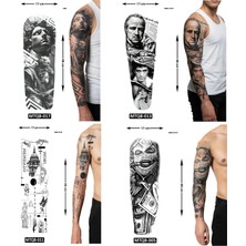 Airbrush Tattoo Hayat Tarz 4 Adet Birden Tam Kol Kaplama 1 Hafta Kalıcı Geçici Dövme Seti