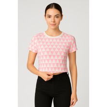 Tomris Butik Desenli Crop Tshirt