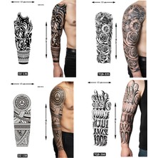 Airbrush Tattoo  Maori Tribal 4 Adet Birden Tam Kol Kaplama 1 Hafta Kalıcı Geçici Dövme Seti