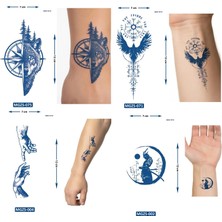 Airbrush Tattoo Küçük Boy 4 Adet Birden Yarı Kalıcı Geçici Dövme 1 Ay Kalıcı Dövmeler SET16