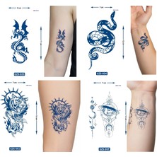 Airbrush Tattoo Küçük Boy 4 Adet Birden Yarı Kalıcı Geçici Dövme 1 Ay Kalıcı Dövmeler SET22