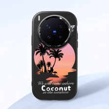 HONTINGA Vivo X300 Pro ile Uyumlu Kılıfı Kamera Korumalı Düşüme Önleyici Basitlik Siyah Yumuşak Silikon Telefon Kılıfı Manzara Desenli K4-0046