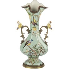 Mikasa Moor Yeşil Bronz Kuş Vazo 18X33CM