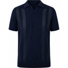 Trender Yarım Patlı Lacivert Erkek Polo Yaka T-Shirt 18242