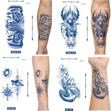 Airbrush Tattoo Yarı Kalıcı 4 Adet Birden Geçici Dövme 18X11 cm Aylık Kalıcı Set 18