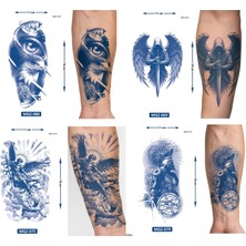 Airbrush Tattoo Yarı Kalıcı 4 Adet Birden Geçici Dövme 18X11 cm Aylık Kalıcı Set 21