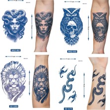 Airbrush Tattoo Yarı Kalıcı 4 Adet Birden Geçici Dövme 18X11 cm Aylık Kalıcı Set 35